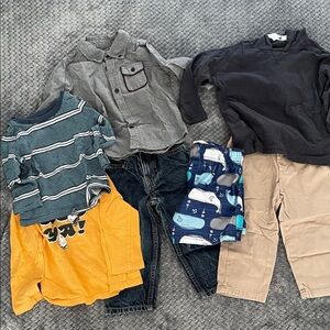 Baby boy 12-18months fall shirts and pants bundle